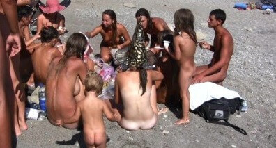 The vast oceanfront 1 Full HD video - Naturists love nature and the environment