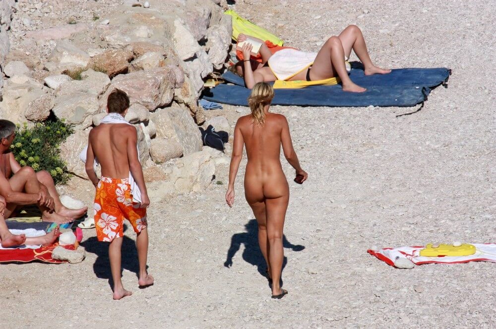 European Beach Entrance pics - Poor naked people and rich naked people in one place