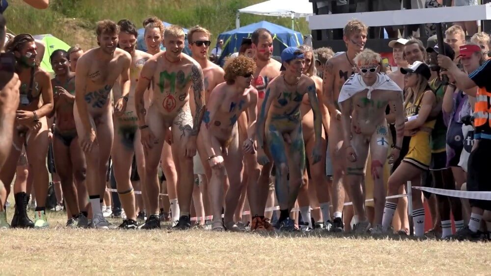 Roskilde Festival Full HD video - People come together in unity with nature to take off their clothes