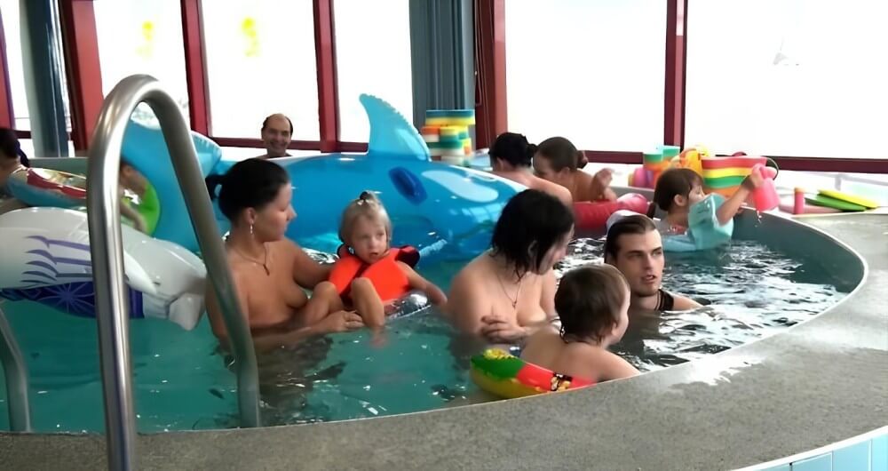 Indoor Swim Exercise - Naturists are open to the world and the environment