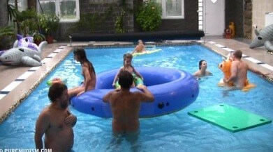Piano pool and tennis Full HD - People who practice naturism value naturalness and simplicity