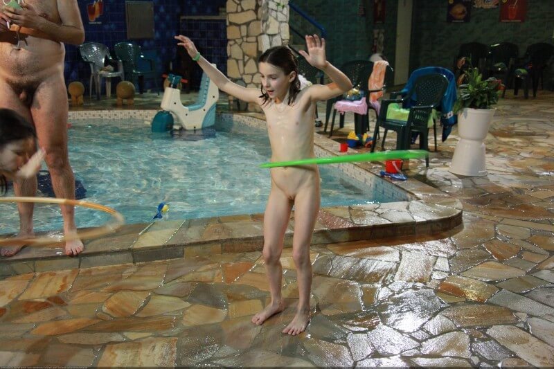 Naturist club games pool photos - Active naturists on vacation