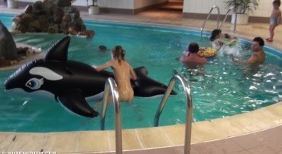 Naturism - Indoor dolphin ride Full HD upd - People practice nudism to achieve harmony with nature